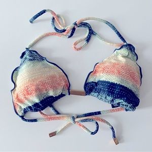 Vix by Paula Hermanny multi color pattern triangle bikini top in size M.